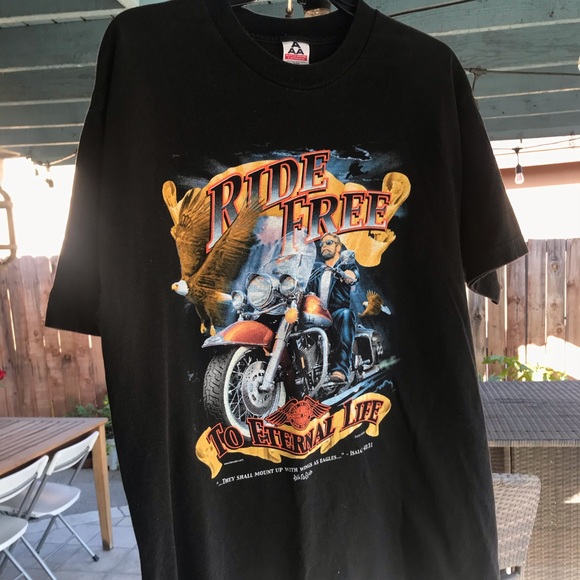Vintage Ride Free motorcycle jeuss tee - Picture 1 of 5